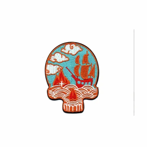 Blue and Orange Pirate Mural Skull Patch - Australia Promo Now