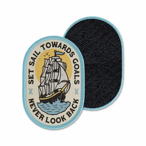 Oval Set Sail Never Look Back Velcro Patch - Australia Promo Now