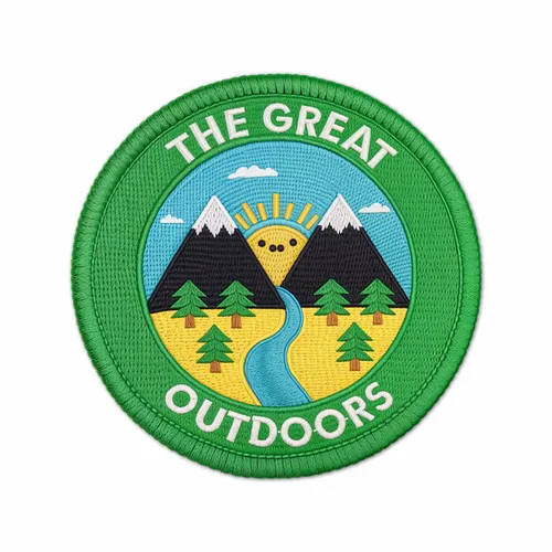 Round The Great Outdoors Iron On Patch - Australia Promo Now
