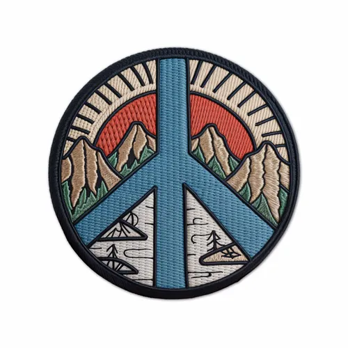 Round Natural Peace Iron On Patch - Australia Promo Now