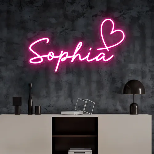 Sophia with Heart Neon Sign - Australia Promo Now