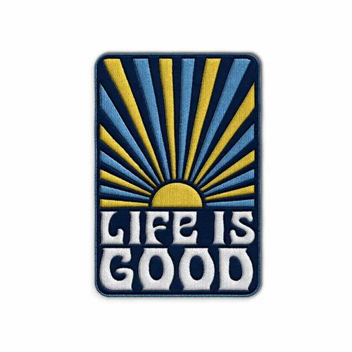 Rectangle Life is Good Iron On Patch - Australia Promo Now