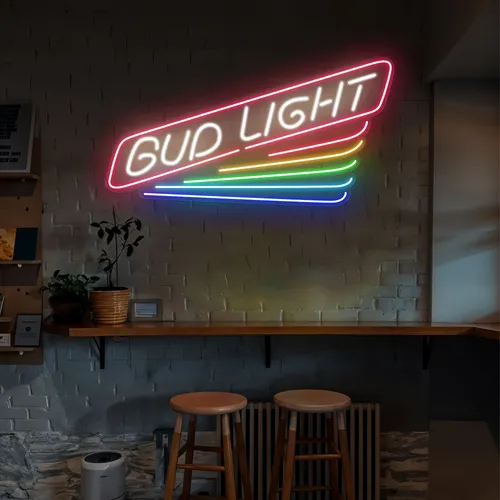Rainbow Bud Light Neon Sign - Australia Promo Now