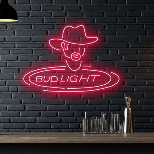 Cowboy Bud Light Neon Sign - Australia Promo Now