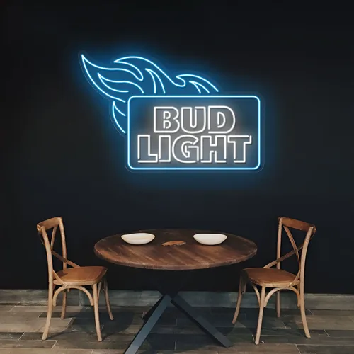 Fiery Bud Light Neon Sign - Australia Promo Now