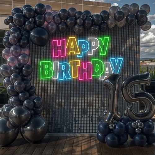 Colorful Happy Birthday Neon Sign - Australia Promo Now