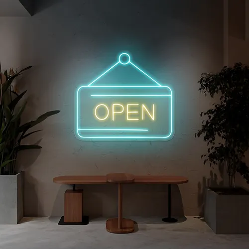 Glowing Open Neon Sign - Australia Promo Now