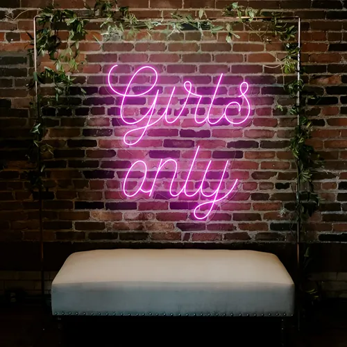 Chic Pink Girls Only Neon Sign - Australia Promo Now