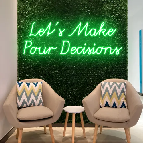 Stylish "Let's Make Pour Decisions" Neon Sign - Australia Promo Now
