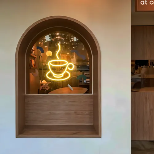 Coffee Cup Window Neon Sign - Australia Promo Now