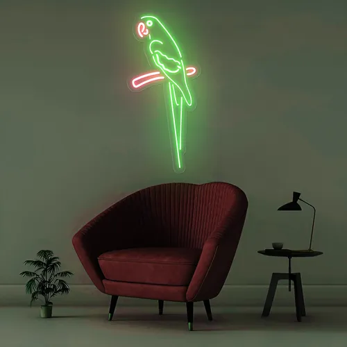 Green Parrot Vertical Neon Sign - Australia Promo Now