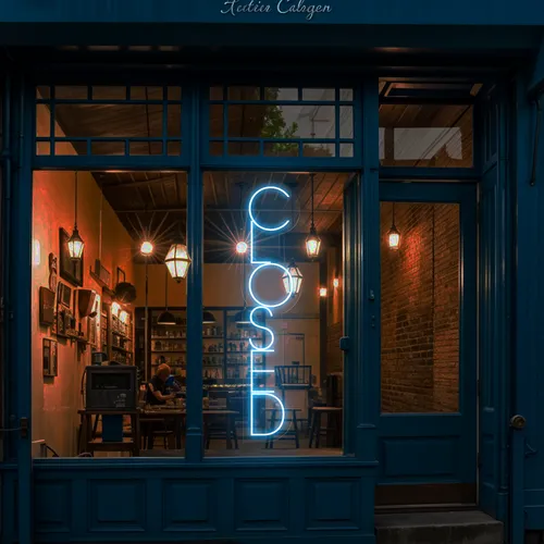 Closed Vertical Neon Sign - Australia Promo Now