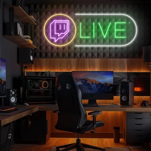Twitch Live Streaming Neon Sign - Australia Promo Now