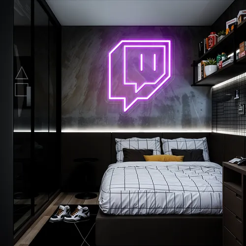 Twitch Icon Glow Neon Sign - Australia Promo Now