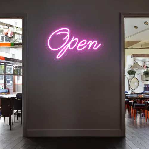 Open Script Neon Sign - Australia Promo Now