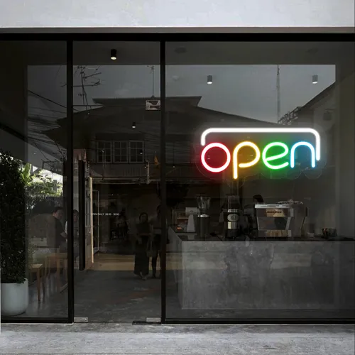 Open Multicolor Neon Sign - Australia Promo Now