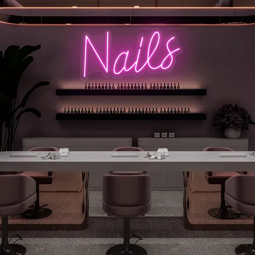 Nails Script Neon Sign - Australia Promo Now
