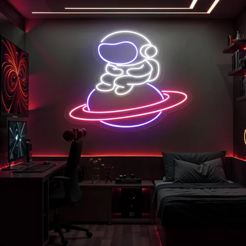 Astronaut In Saturn Neon Sign - Australia Promo Now