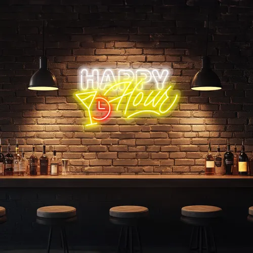 Custom Happy Hour Neon Signs - Australia Promo Now