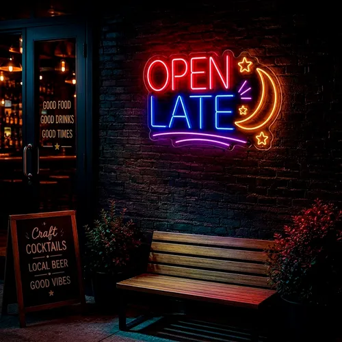 Custom Open Late Neon Signs - Australia Promo Now