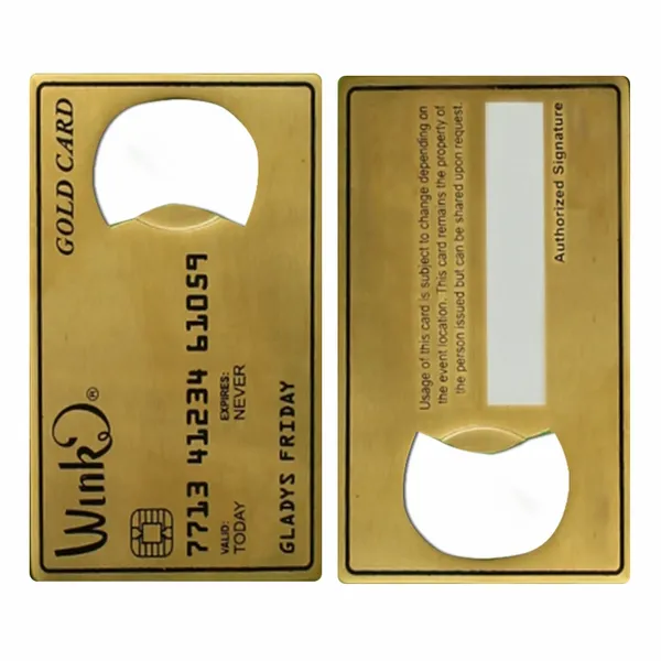 Gold Card Shaped Bottle Opener - Australia Promo Now