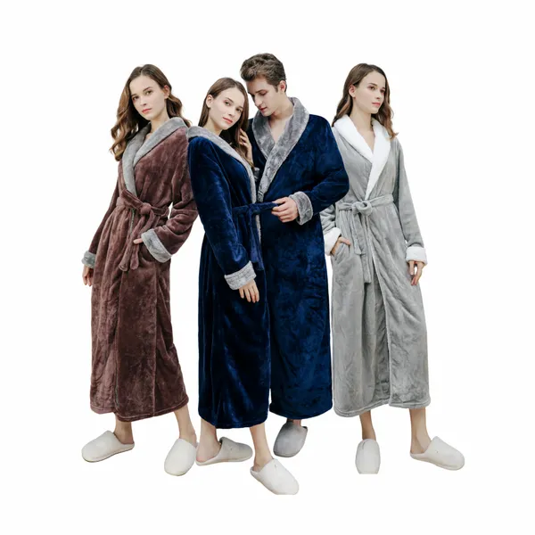Stylish Custom Contrast Fleece Bathrobes - Australia Promo Now