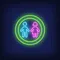 Boy & Girl Silhouettes Circle Neon Sign - Australia Promo Now