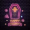 Pink Halloween Coffin Cross Neon Sign - Australia Promo Now