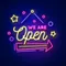 We Are Open Hanging Neon Sign - Australia Promo Now