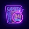 Retro Open 24 Hours Neon Sign - Australia Promo Now