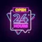 Open 24 Hours with Abstract Shapes Neon Sign - Australia Promo Now