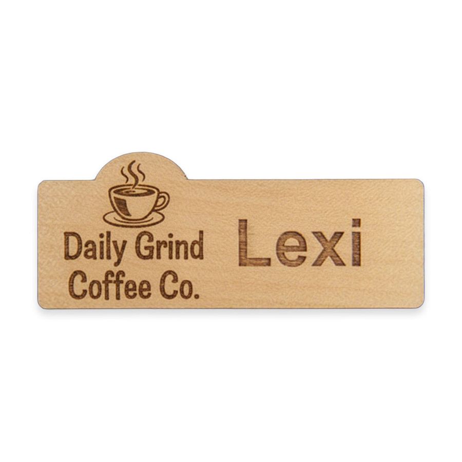Wooden Name Badges - Australia Promo Now