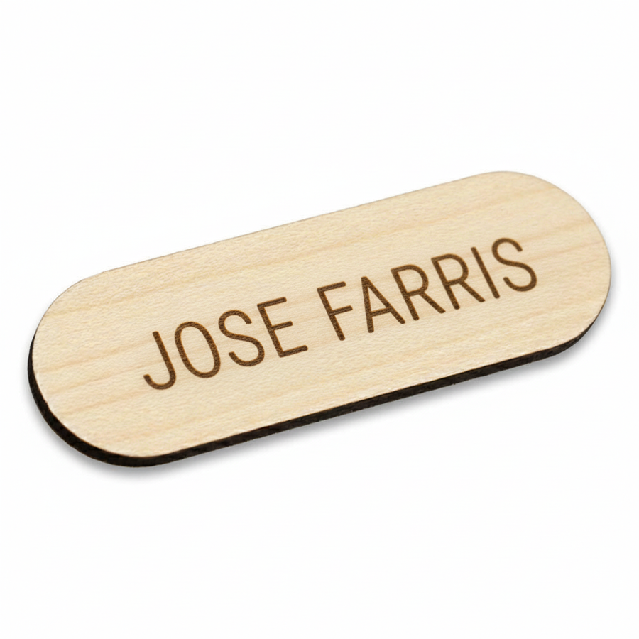 Wooden Name Badges - Australia Promo Now