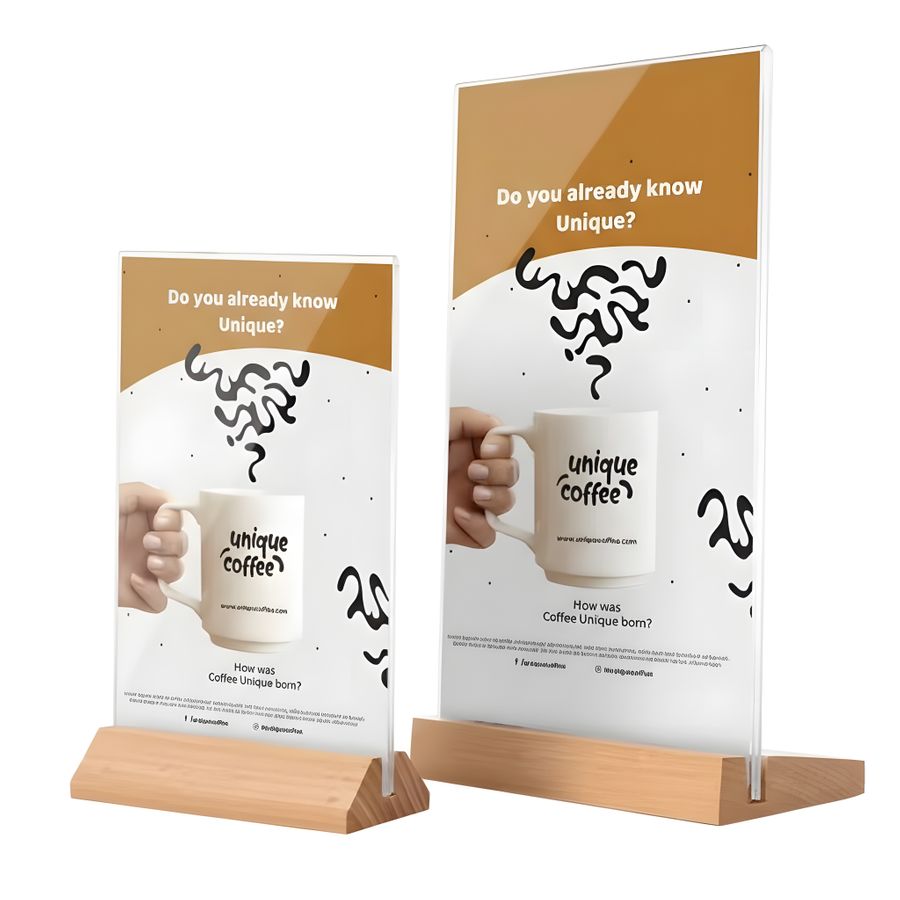 Acrylic + Wood Display Menus - Australia Promo Now