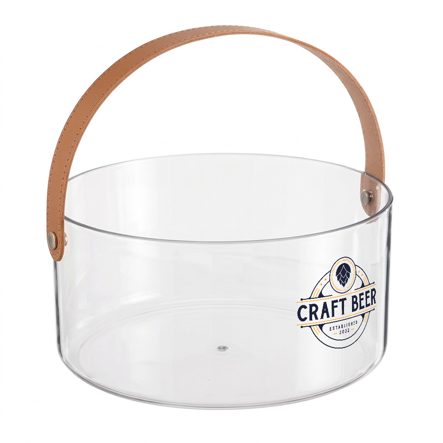 Leather-Strap Clear Drink Buckets - Australia Promo Now
