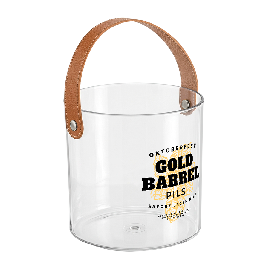 Leather-Strap Clear Drink Buckets - Australia Promo Now
