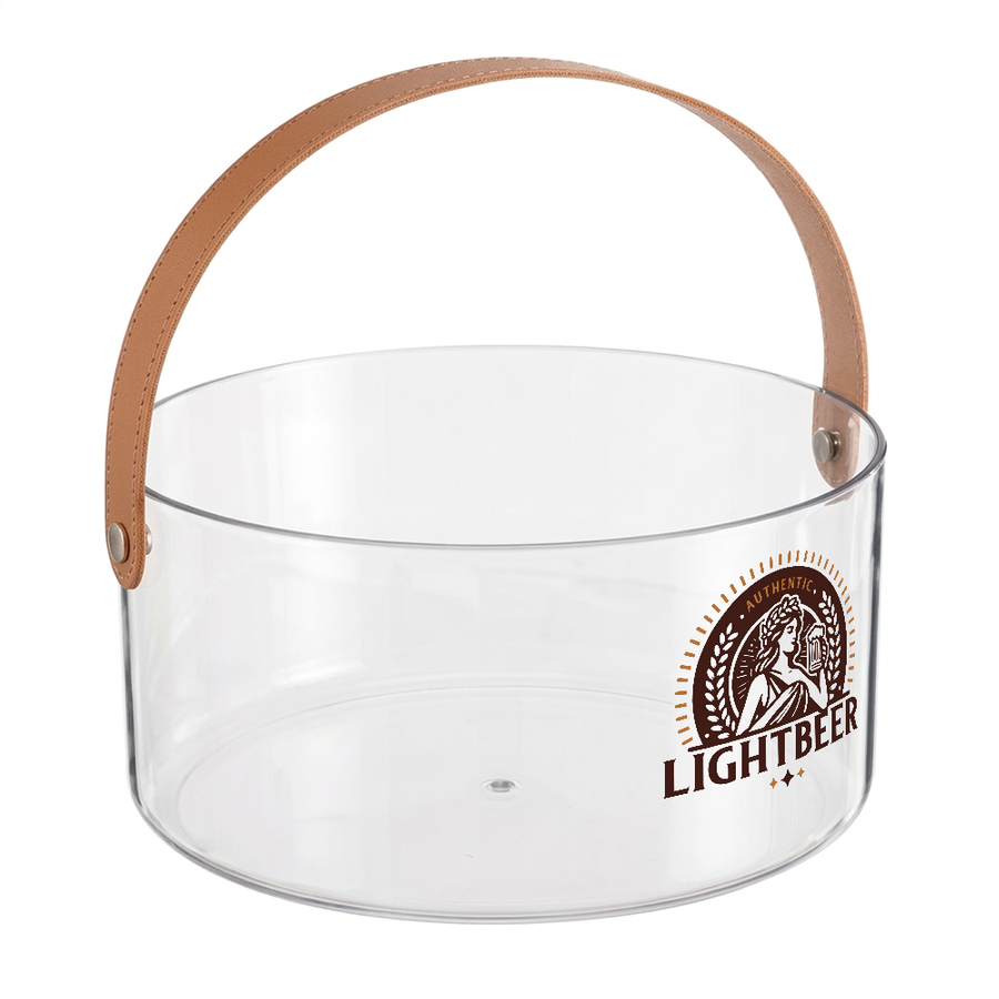 Leather-Strap Clear Drink Buckets - Australia Promo Now