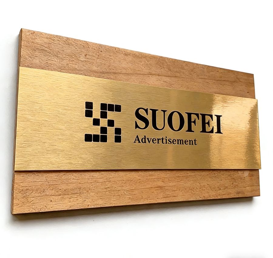 Walnut Metal Door Signs - Australia Promo Now