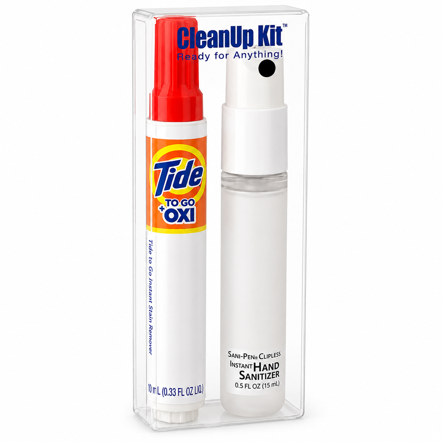 CleanUp Kit - Tide® to Go + Oxi and Sani-Pen® Clipless™ Travel Kits - Australia Promo Now