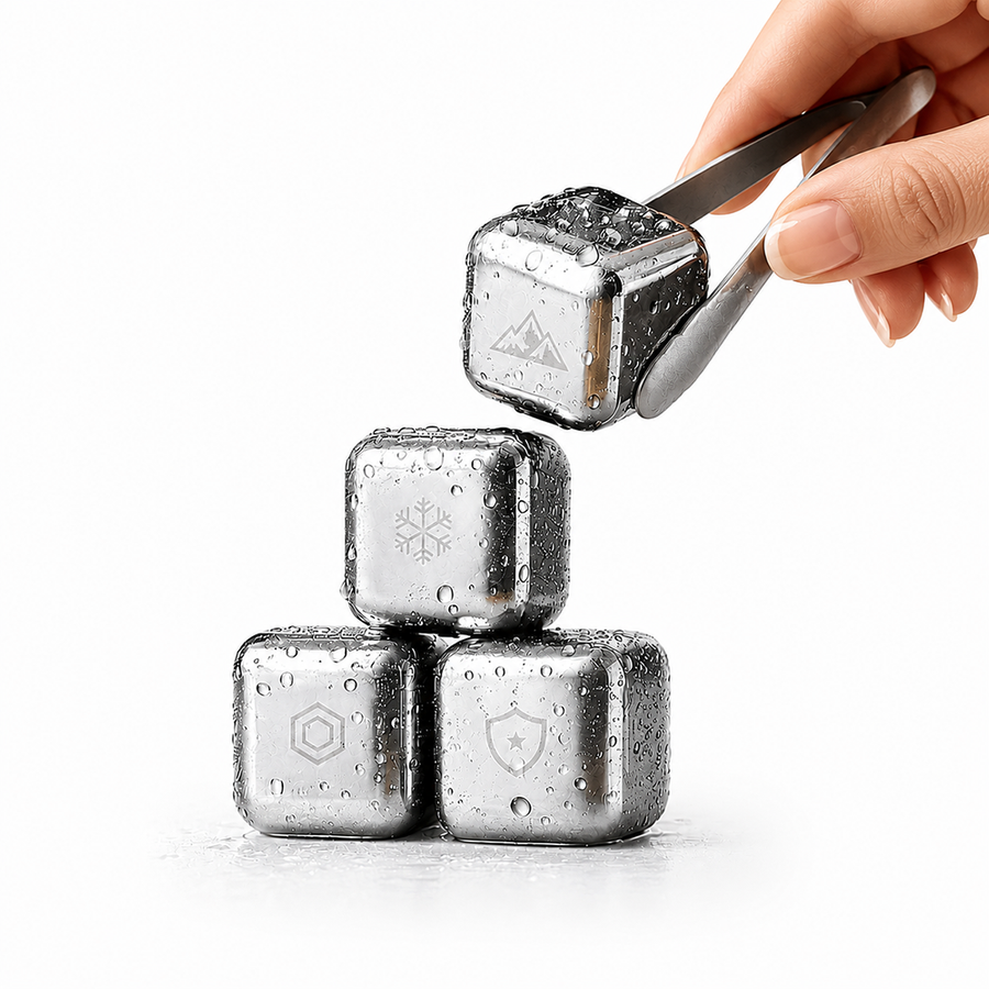 Silver Stainless Steel Ice Cubes - Australia Promo Now