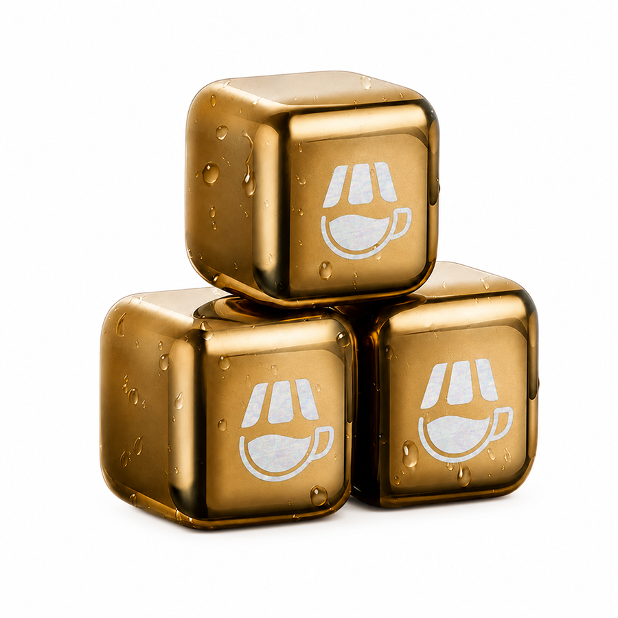 Gold Stainless Steel Ice Cubes - Australia Promo Now