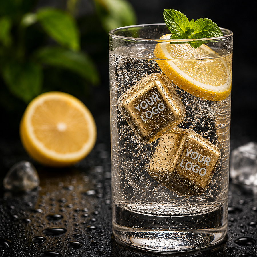 Gold Stainless Steel Ice Cubes - Australia Promo Now